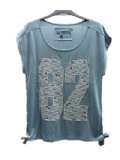 LADIES T-SHIRT WITH LACE PATCH EMBO AND STUDS